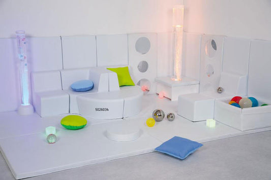 Pouf quart de rond blanc