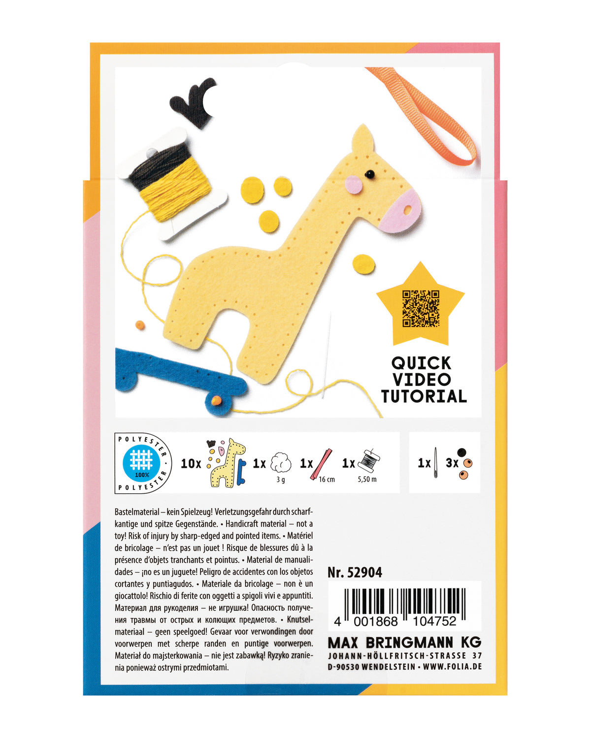 Mini Felt Sewing Kit – Giraffe
