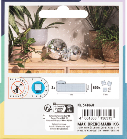 Self-Adhesive Mirror Tile Rolls – Silver – 10 mm