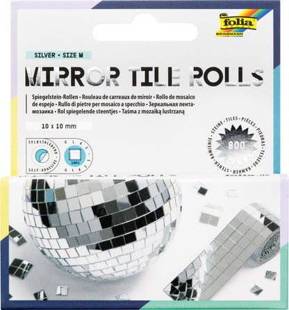 Self-Adhesive Mirror Tile Rolls – Silver – 10 mm