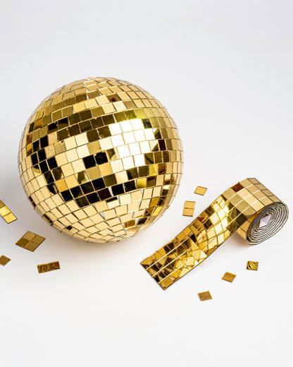Self-Adhesive Mirror Tile Rolls – Gold – 10 mm