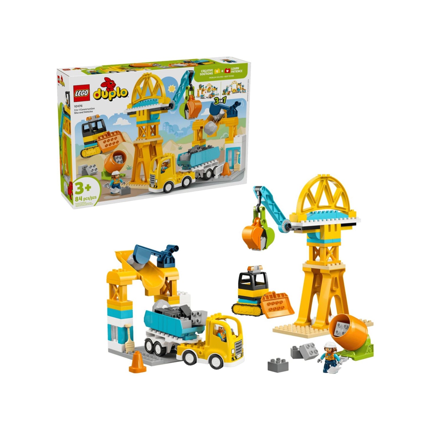 LEGO - 10476 - Le chantier avec véhicules 3 en 1 - Duplo