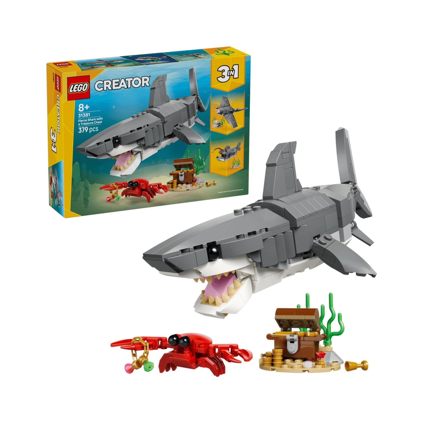 LEGO - 31381 - Le requin féroce et le coffre au trésor - reator 3-en-1
